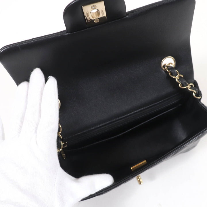 未使用品☆CHANEL シャネル A69900 ミニマトラッセ 20 ラムスキン ランダムシリアル チェーン ショルダーバッグ ブラックゴールド金具