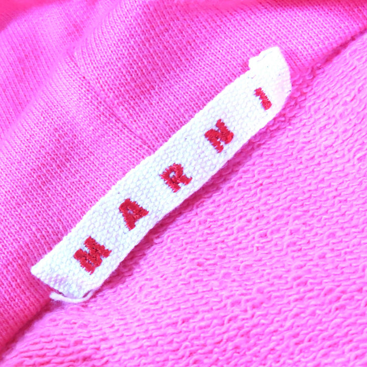美品△MARNI マルニ 23SS FLJE0179P1 サイドスリット アシメントリー ペイントロゴ 　スウェットシャツ プルオーバーパーカー38 正規品