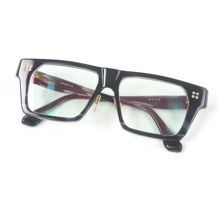 美品□DITA ディータ DTS720-A-01A VENZYN メガネ 眼鏡 アイウェア ブラック系 56□18-150 度入り 保存袋・ケース付き 日本製 メンズ