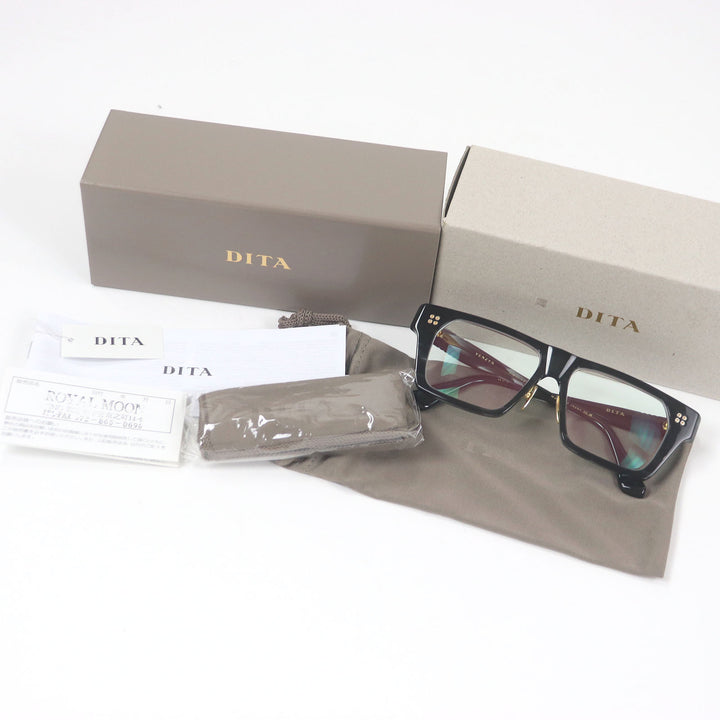 美品□DITA ディータ DTS720-A-01A VENZYN メガネ 眼鏡 アイウェア ブラック系 56□18-150 度入り 保存袋・ケース付き 日本製 メンズ