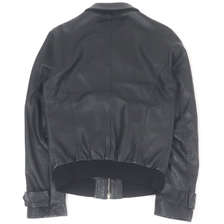 美品□DOLCE&amp;GABBANA ドルチェ＆ガッバーナ 黒タグ 裏地ペイズリー柄 ラムレザー ライダースジャケット ブラック 44 イタリア製 正規品