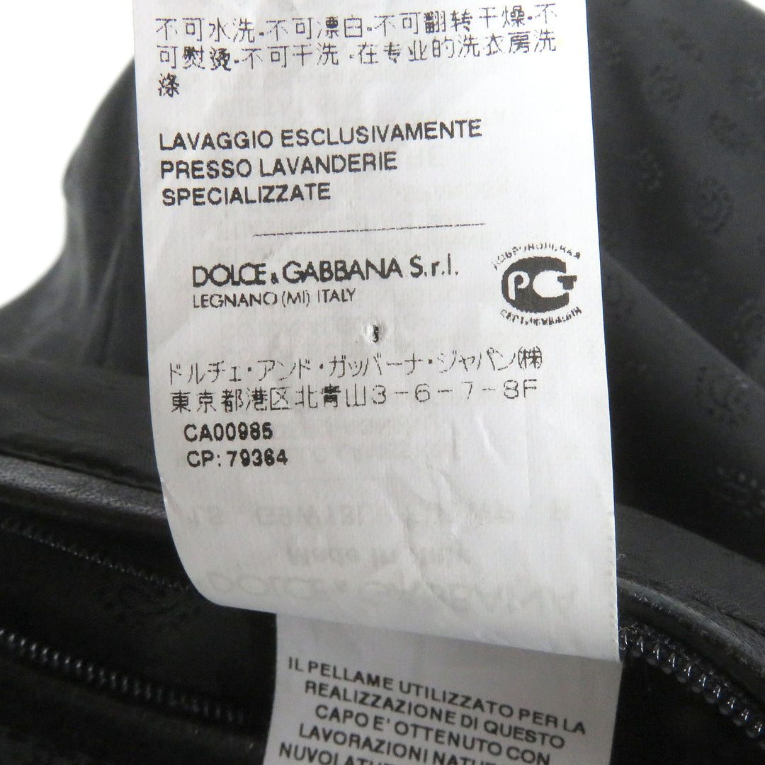 美品□DOLCE&amp;GABBANA ドルチェ＆ガッバーナ 黒タグ 裏地ペイズリー柄 ラムレザー ライダースジャケット ブラック 44 イタリア製 正規品