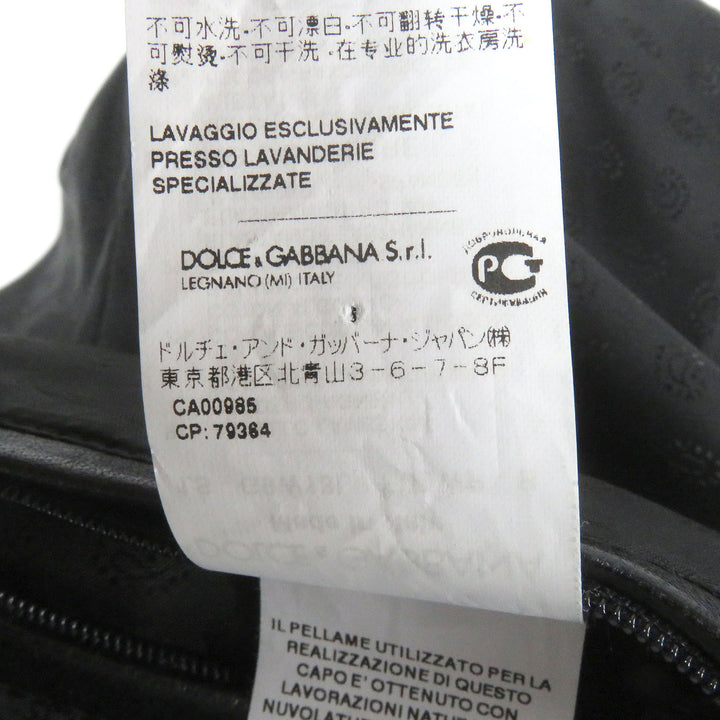 美品□DOLCE&amp;GABBANA ドルチェ＆ガッバーナ 黒タグ 裏地ペイズリー柄 ラムレザー ライダースジャケット ブラック 44 イタリア製 正規品