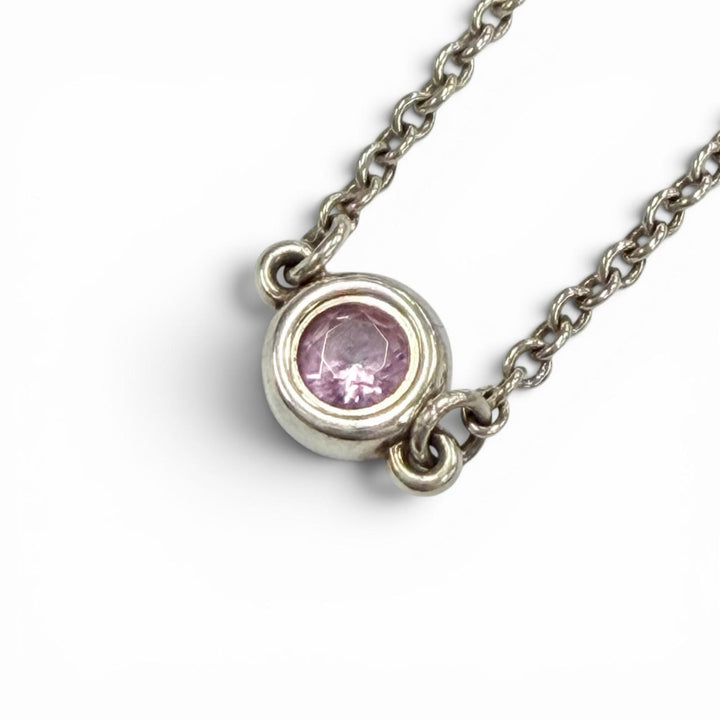 美品△TIFFANY&amp;Co. ティファニー エルサペレッティ カラー バイ ザ ヤード ピンク サファイヤ ブレスレット AG925 重量1.0g レディース