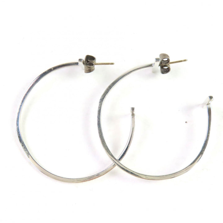 良品△TIFFANY&amp;Co. ティファニー Tワイヤー フープピアス ラージ 925 アクセサリー 両耳用 シルバー 重量4.49g レディース