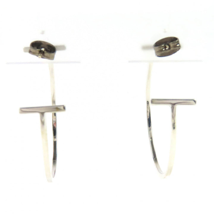 良品△TIFFANY&amp;Co. ティファニー Tワイヤー フープピアス ラージ 925 アクセサリー 両耳用 シルバー 重量4.49g レディース