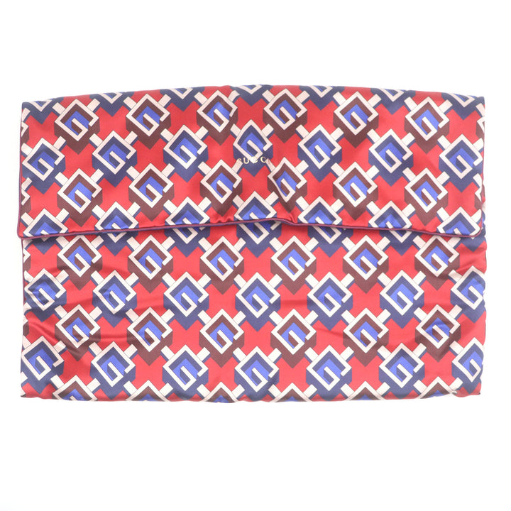 未使用品□GUCCI グッチ 662431 シルク100% ジオメトリックG アイマスク ネックピロー スリッパ トラベルセット XL 箱付き イタリア製