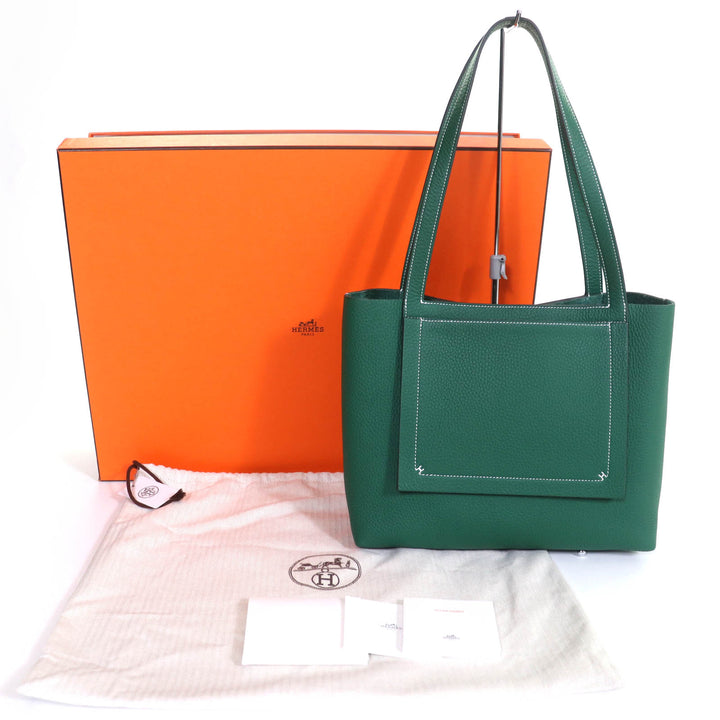 美品☆HERMES エルメス カバセリエ 31 トリヨンクレマンス ヴェールモワイヤン トートバッグ W刻印 保存袋付き フランス製 レディース
