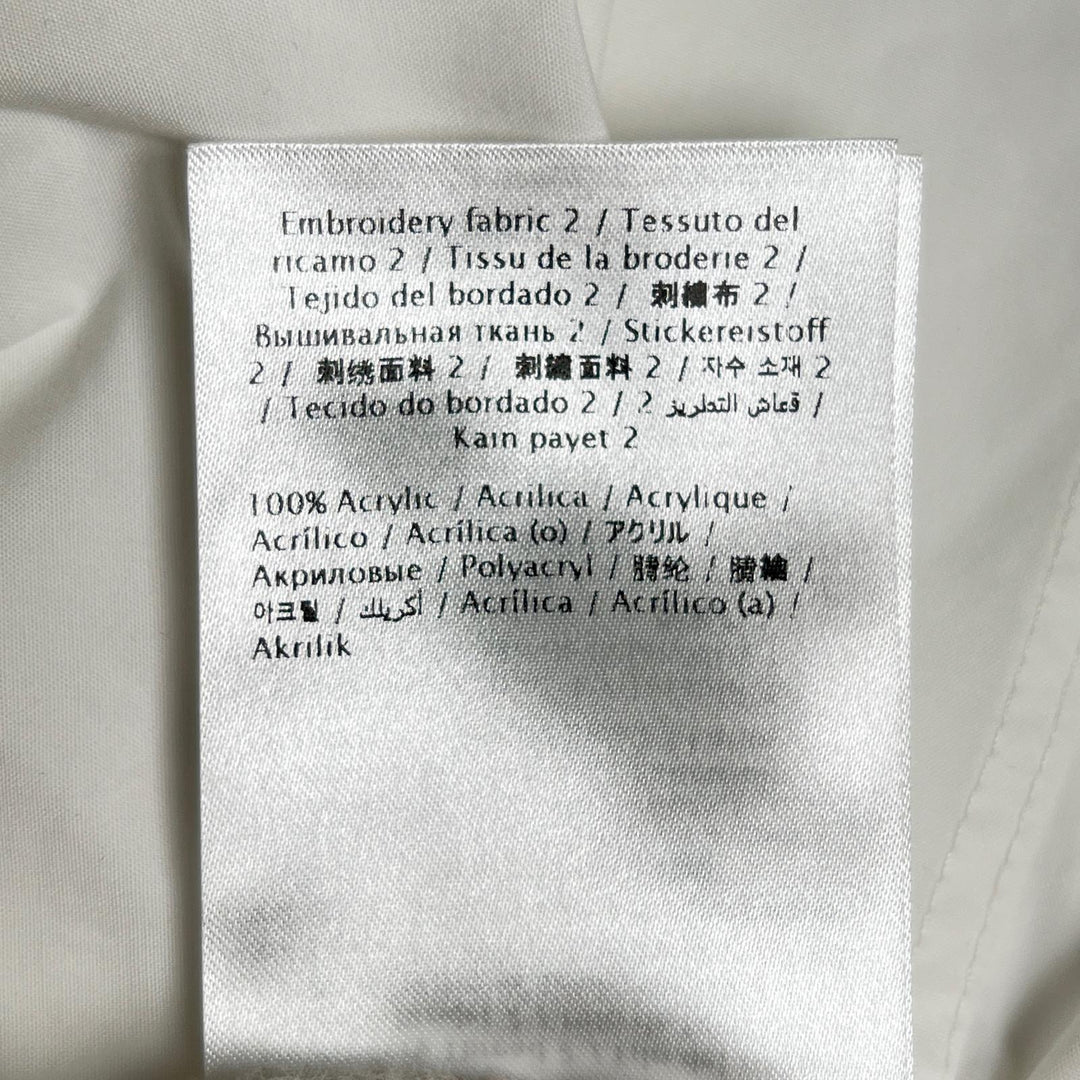 美品▲VALENTINO ヴァレンティノ WB0AB3155A6 コットン100% ビーズ付 長袖シャツ ホワイト 42 イタリア製 正規品 レディース