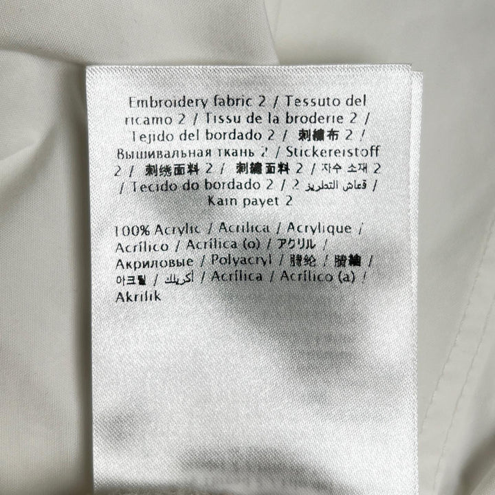 美品▲VALENTINO ヴァレンティノ WB0AB3155A6 コットン100% ビーズ付 長袖シャツ ホワイト 42 イタリア製 正規品 レディース