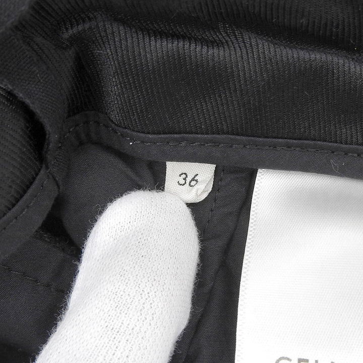 美品▲CELINE セリーヌ 2P240921C ウール100％ ツープリーツニューウェーブ ロングパンツ スラックス グレー 36 イタリア製 正規品