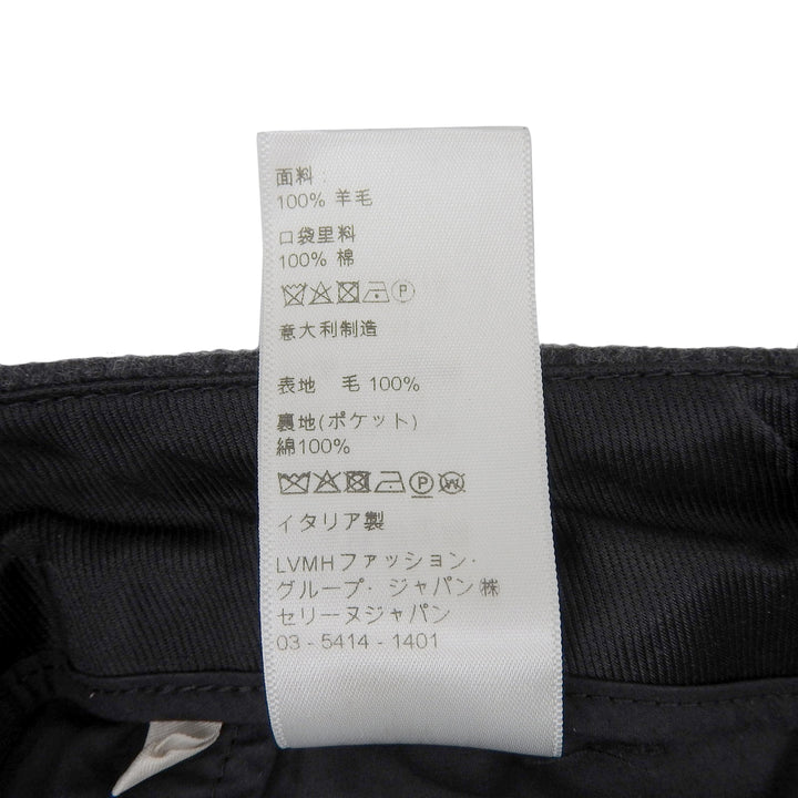 美品▲CELINE セリーヌ 2P240921C ウール100％ ツープリーツニューウェーブ ロングパンツ スラックス グレー 36 イタリア製 正規品