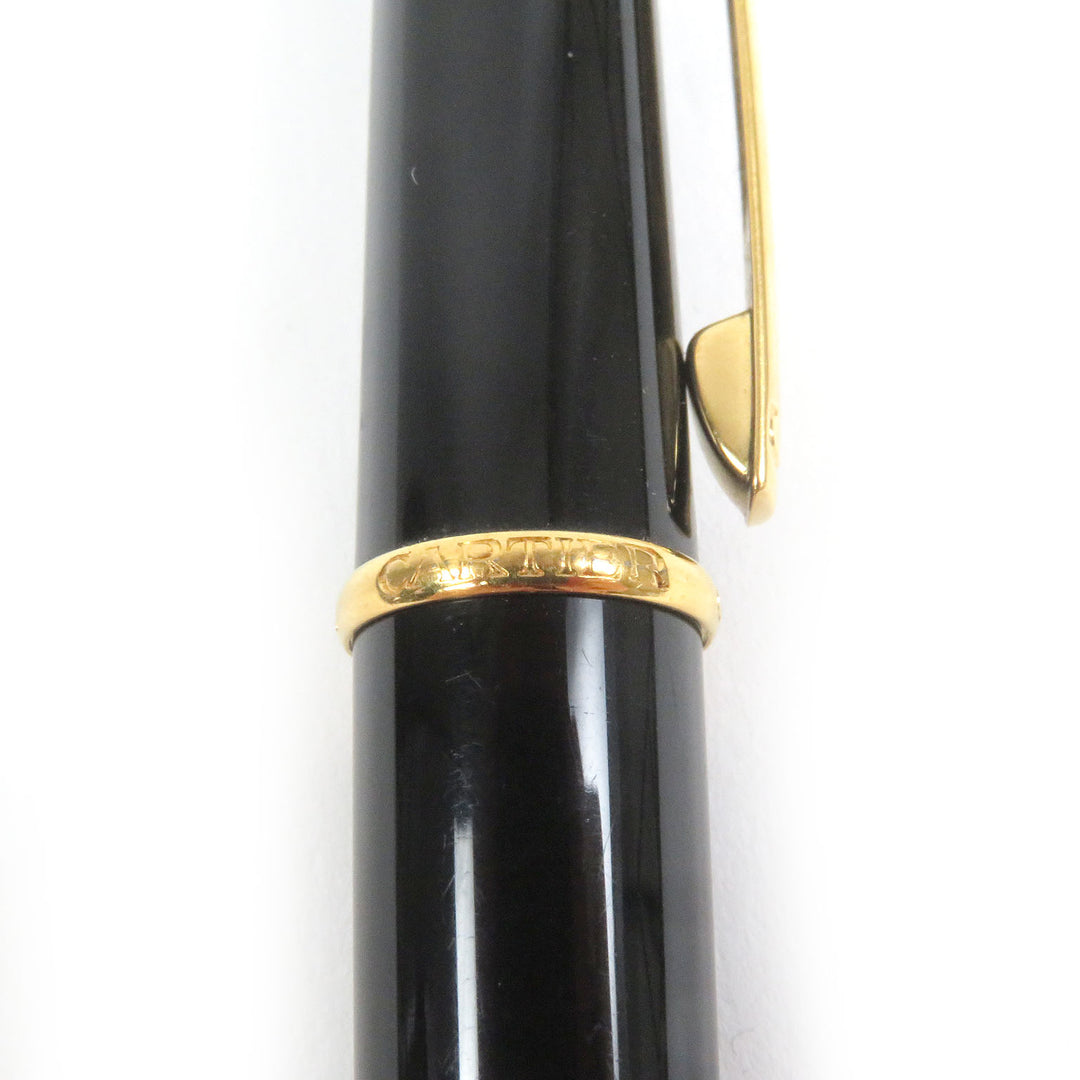 良品□Cartier カルティエ ディアボロ ドゥ カルティエ ブルージェムストーン ツイスト式 ボールペン ブラック ゴールド 筆記確認済み