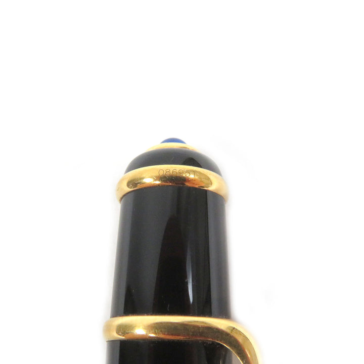 良品□Cartier カルティエ ディアボロ ドゥ カルティエ ブルージェムストーン ツイスト式 ボールペン ブラック ゴールド 筆記確認済み