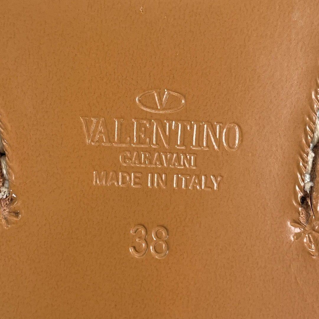美品▲Valentino Garavani ヴァレンティノガラヴァーニ BDJ56RW スタッズ レザーシューズ ブラック 38 保存袋付き イタリア製 レディース