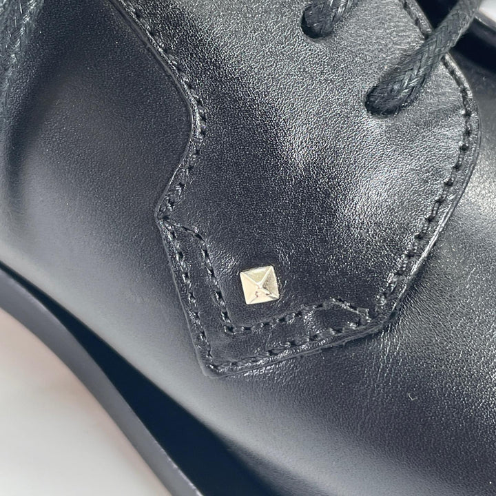 美品▲Valentino Garavani ヴァレンティノガラヴァーニ BDJ56RW スタッズ レザーシューズ ブラック 38 保存袋付き イタリア製 レディース
