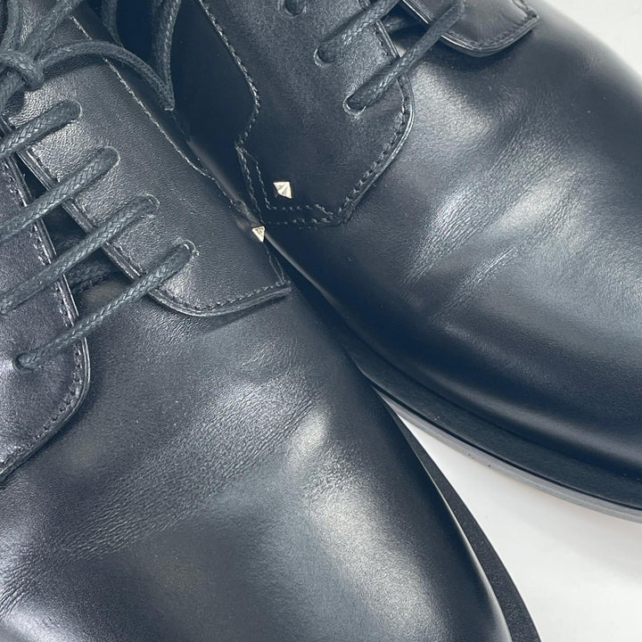 美品▲Valentino Garavani ヴァレンティノガラヴァーニ BDJ56RW スタッズ レザーシューズ ブラック 38 保存袋付き イタリア製 レディース