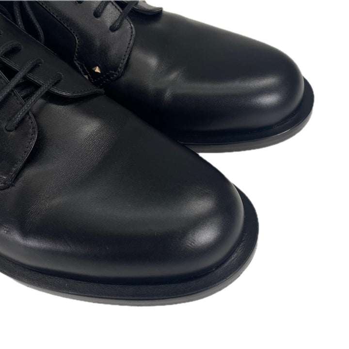 美品▲Valentino Garavani ヴァレンティノガラヴァーニ BDJ56RW スタッズ レザーシューズ ブラック 38 保存袋付き イタリア製 レディース