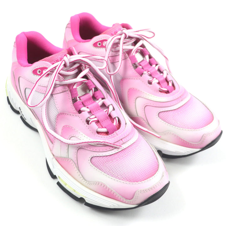未使用品▼DIOR ディオール オム 3SN260YUR SNEAKERS レザー メッシュ ローカットスニーカー ピンク ホワイト 41 イタリア製 メンズ