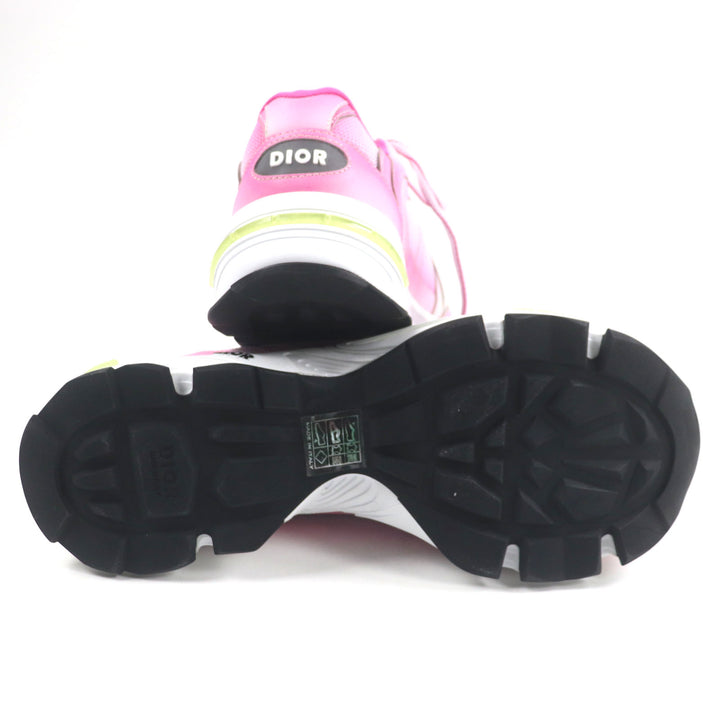 未使用品▼DIOR ディオール オム 3SN260YUR SNEAKERS レザー メッシュ ローカットスニーカー ピンク ホワイト 41 イタリア製 メンズ