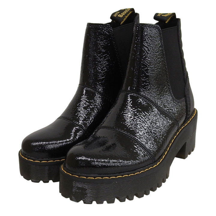 未使用品▲Dr.Martens ドクターマーチン ROZALIE ロザリー サイドゴア チェルシー パテントレザー ブーツ ブラック UK5 箱付 レディース