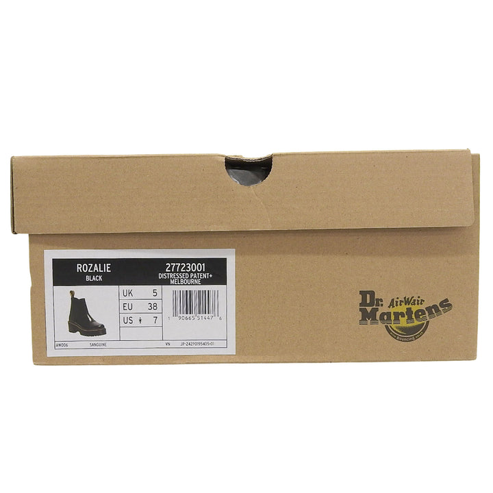 未使用品▲Dr.Martens ドクターマーチン ROZALIE ロザリー サイドゴア チェルシー パテントレザー ブーツ ブラック UK5 箱付 レディース