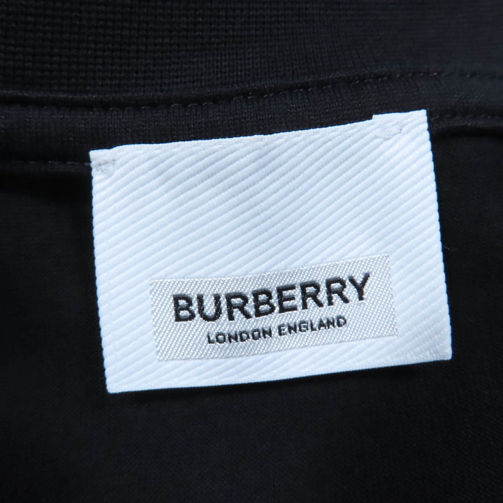 極美品☆BURBERRY バーバリー 8025663 コットン100％ ティッシ期 袖穴あきデザイン ロゴ入り 長袖Ｔシャツ ブラック L 正規品 レディース