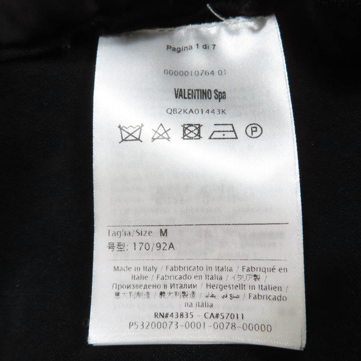 美品☆VALENTINO ヴァレンティノ QB2KA01443K レース切り替え 長袖 ニット カーディガン ブラック M イタリア製 正規品 レディース