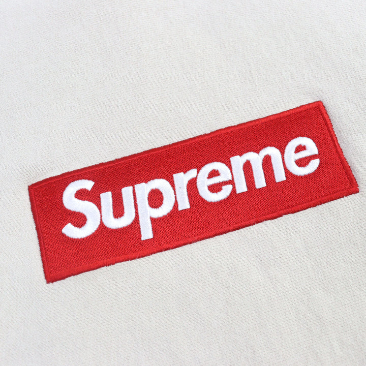 美品○Supreme シュプリーム 24AW Box Logo Hooded Sweatshirt ボックスロゴ 2024刺繍 裏起毛 パーカー アイボリー S 正規品 メンズ