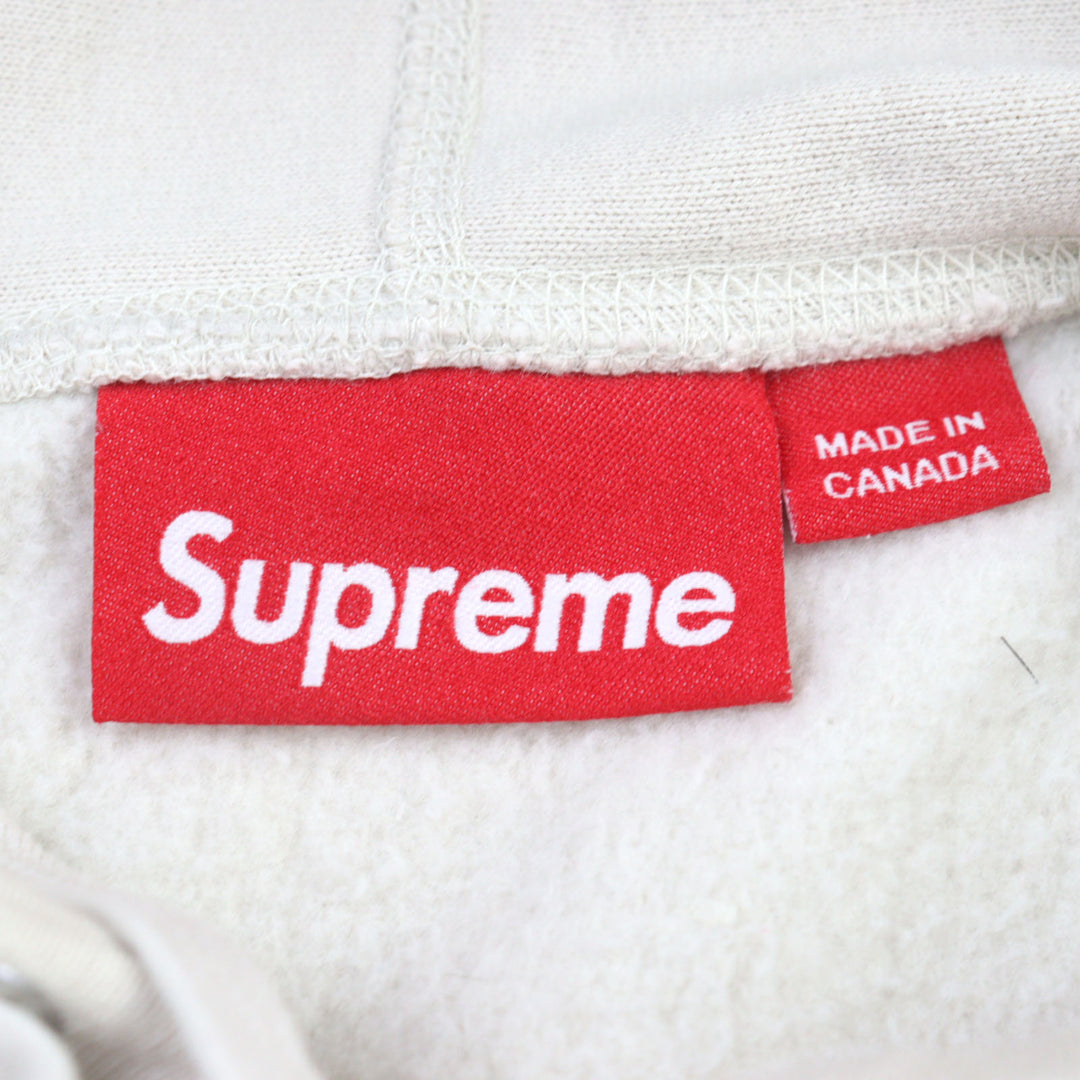 美品○Supreme シュプリーム 24AW Box Logo Hooded Sweatshirt ボックスロゴ 2024刺繍 裏起毛 パーカー アイボリー S 正規品 メンズ