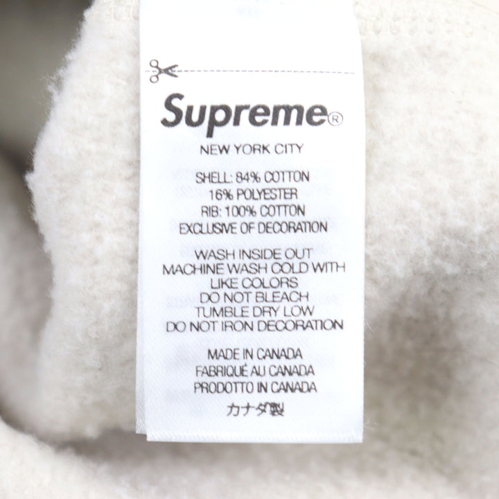 美品○Supreme シュプリーム 24AW Box Logo Hooded Sweatshirt ボックスロゴ 2024刺繍 裏起毛 パーカー アイボリー S 正規品 メンズ