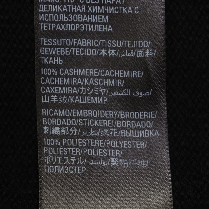 未使用品▼BALENCIAGA バレンシアガ 22AW 719658 カシミヤ100% Bedifferent 刺繍 クルーネック ニットセーター ブラック M 正規品 メンズ