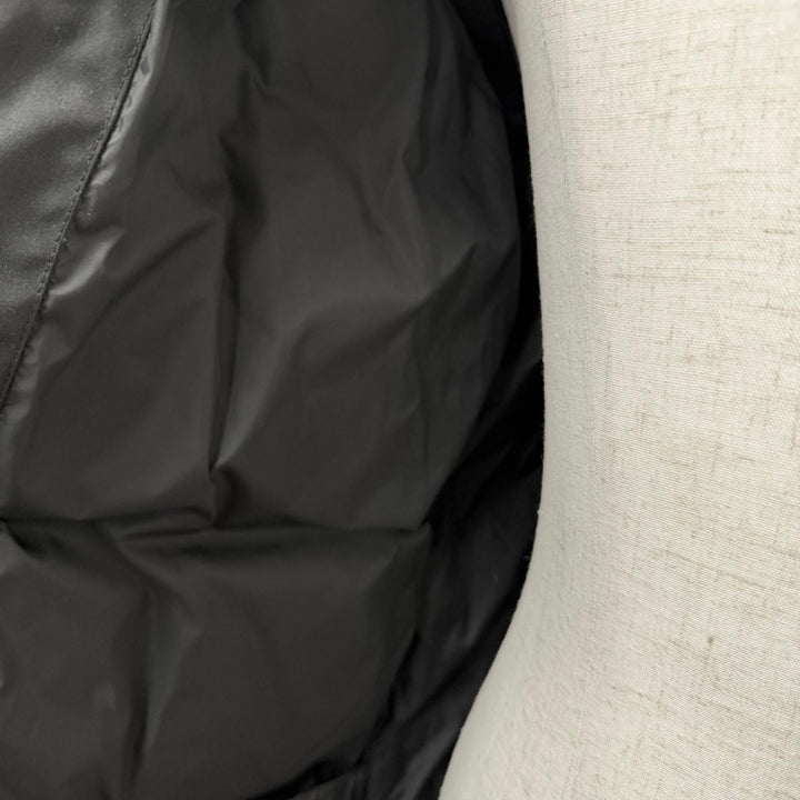 良品□CANADA GOOSE カナダグース 2052M LANGFORD ロゴワッペン フーデッドダウンジャケット コート ブラック XS カナダ製 正規品 メンズ