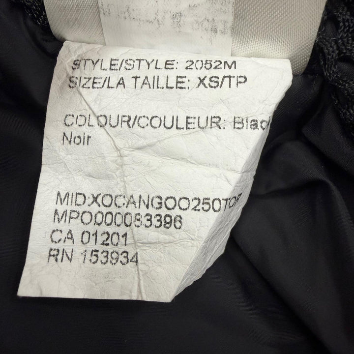 良品□CANADA GOOSE カナダグース 2052M LANGFORD ロゴワッペン フーデッドダウンジャケット コート ブラック XS カナダ製 正規品 メンズ