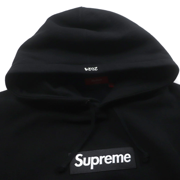 美品▼Supreme シュプリーム 24AW Box Logo Hooded Sweatshirt ロゴワッペン付 裏起毛 プルオーバー パーカー M カナダ製 正規品 メンズ