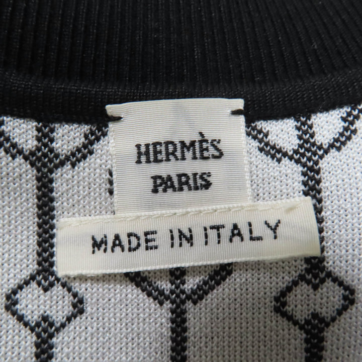 極美品☆HERMES エルメス 22SS 2E2500D4 シルク ホースビット 半袖 ニット ワンピース ブラック系 36 イタリア製 正規品 レディース