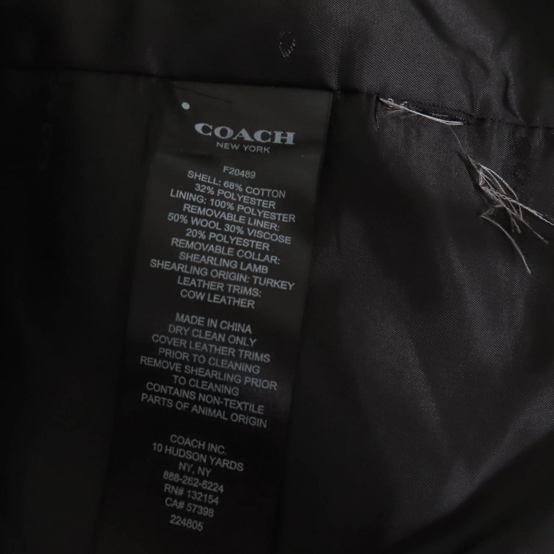 極美品☆COACH コーチ F20489 コットン 襟ラムファー・ウールライナー付 トレンチコート ベージュ XS 正規品 レディース