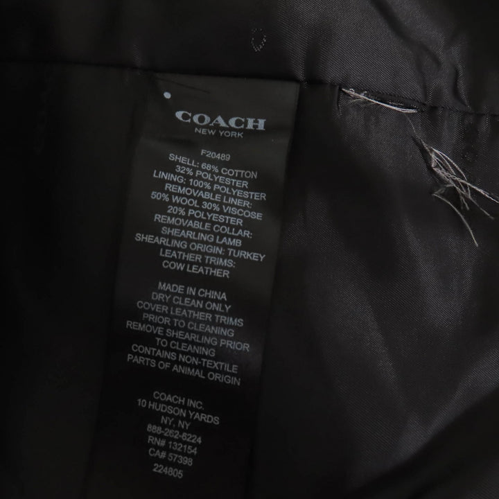 極美品☆COACH コーチ F20489 コットン 襟ラムファー・ウールライナー付 トレンチコート ベージュ XS 正規品 レディース