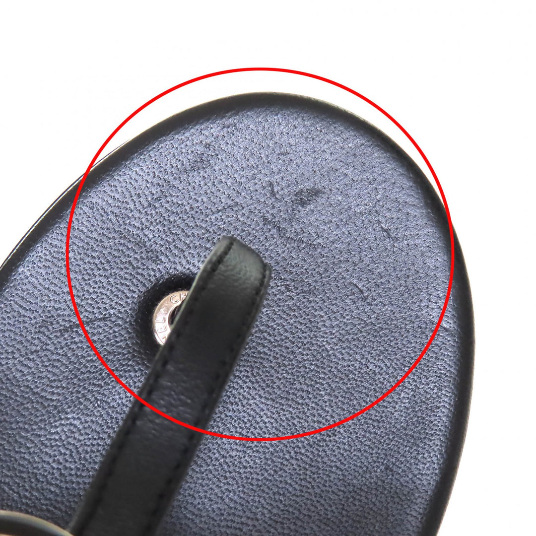 未使用品△CHANEL シャネル 24C G45428 ココマーク アンクルストラップ レザー トングサンダル フラットサンダル ブラック 36 スペイン製