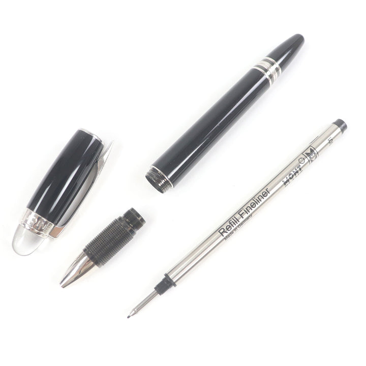 良品□MONTBLANC モンブラン スターウォーカー ホワイトスター キャップ式 ボールペン ブラック シルバー ドイツ製 メンズ 筆記確認済み