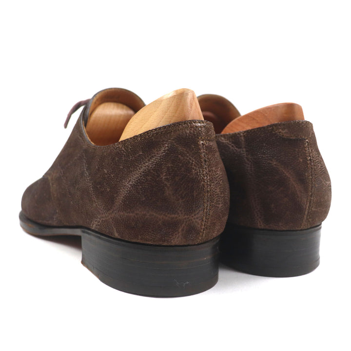 美品▼John Lobb ジョンロブ エレファントレザー 希少 ビスポーク プレーントゥ レースアップ シューズ 28cm相当 保存袋付き メンズ