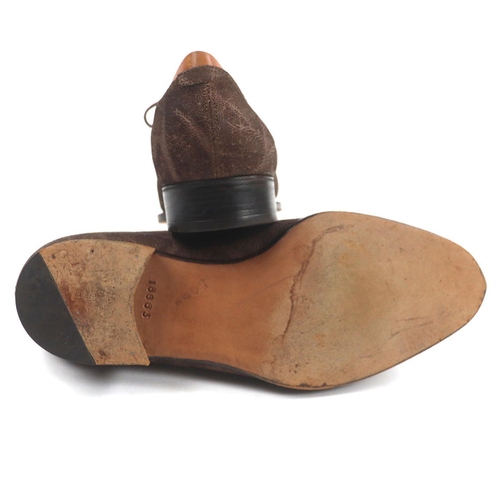 美品▼John Lobb ジョンロブ エレファントレザー 希少 ビスポーク プレーントゥ レースアップ シューズ 28cm相当 保存袋付き メンズ