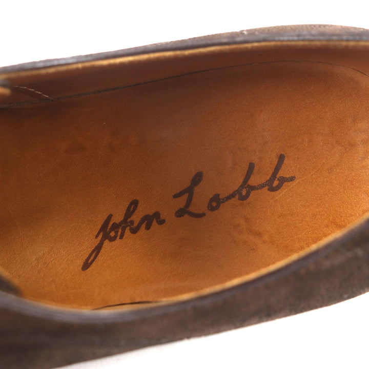 美品▼John Lobb ジョンロブ エレファントレザー 希少 ビスポーク プレーントゥ レースアップ シューズ 28cm相当 保存袋付き メンズ