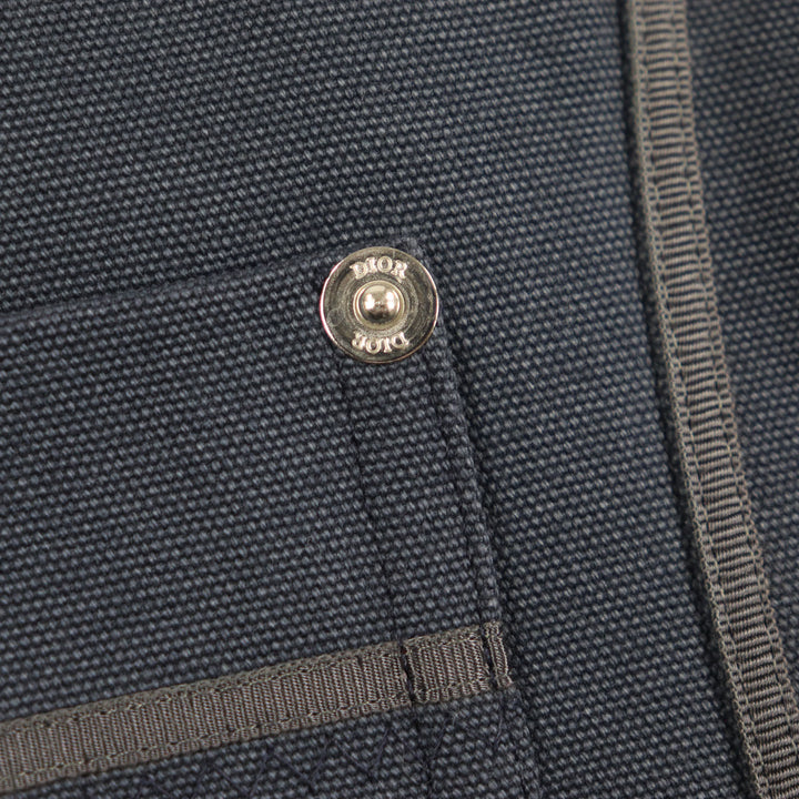 極美品▼DIOR ディオール オム 24SS 383C276A5641 ガードナーズ シルク使い ダブルジャケット テーラード ネイビー 48 正規品 メンズ