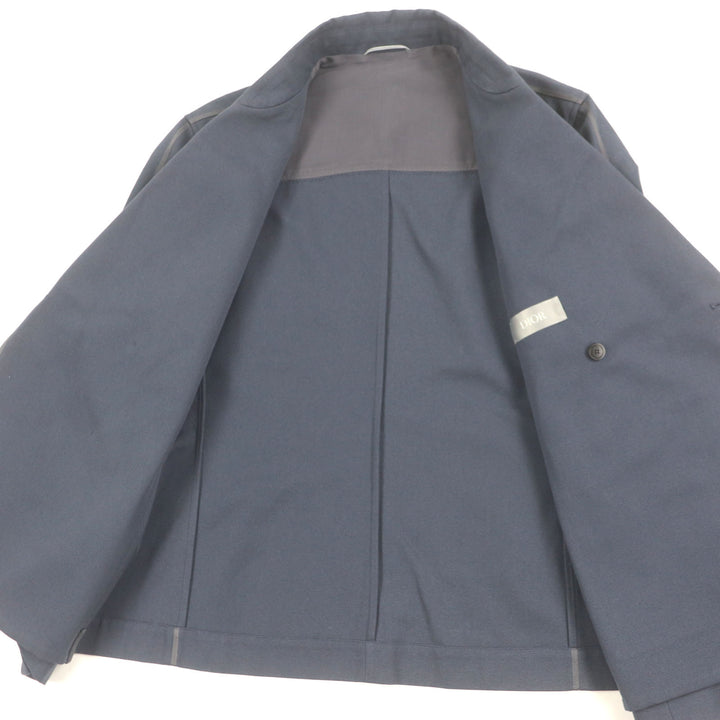 極美品▼DIOR ディオール オム 24SS 383C276A5641 ガードナーズ シルク使い ダブルジャケット テーラード ネイビー 48 正規品 メンズ