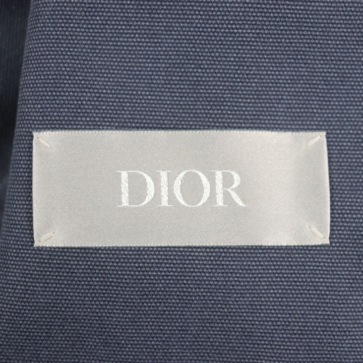 極美品▼DIOR ディオール オム 24SS 383C276A5641 ガードナーズ シルク使い ダブルジャケット テーラード ネイビー 48 正規品 メンズ