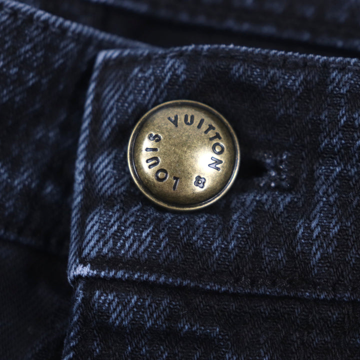 極美品▼LOUIS VUITTON ルイヴィトン 24AW 1AFX68 ダミエワークウェアコットン デニムパンツ ブラック 29 イタリア製 正規品 メンズ