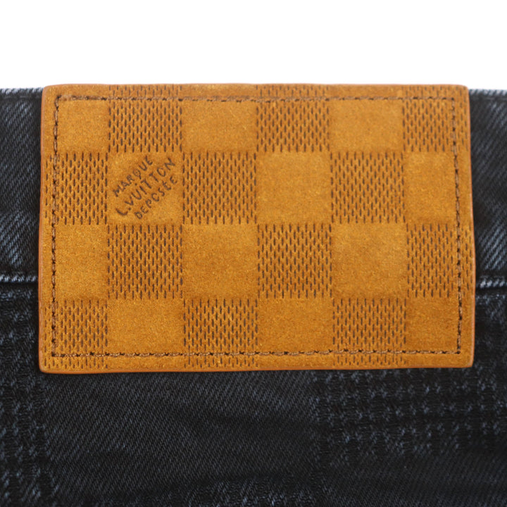 極美品▼LOUIS VUITTON ルイヴィトン 24AW 1AFX68 ダミエワークウェアコットン デニムパンツ ブラック 29 イタリア製 正規品 メンズ