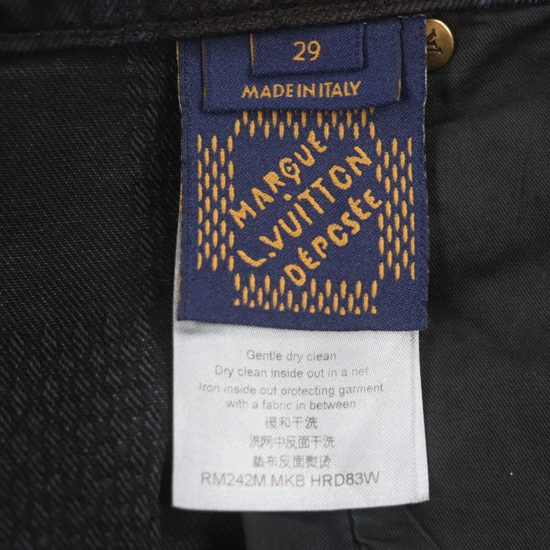 極美品▼LOUIS VUITTON ルイヴィトン 24AW 1AFX68 ダミエワークウェアコットン デニムパンツ ブラック 29 イタリア製 正規品 メンズ
