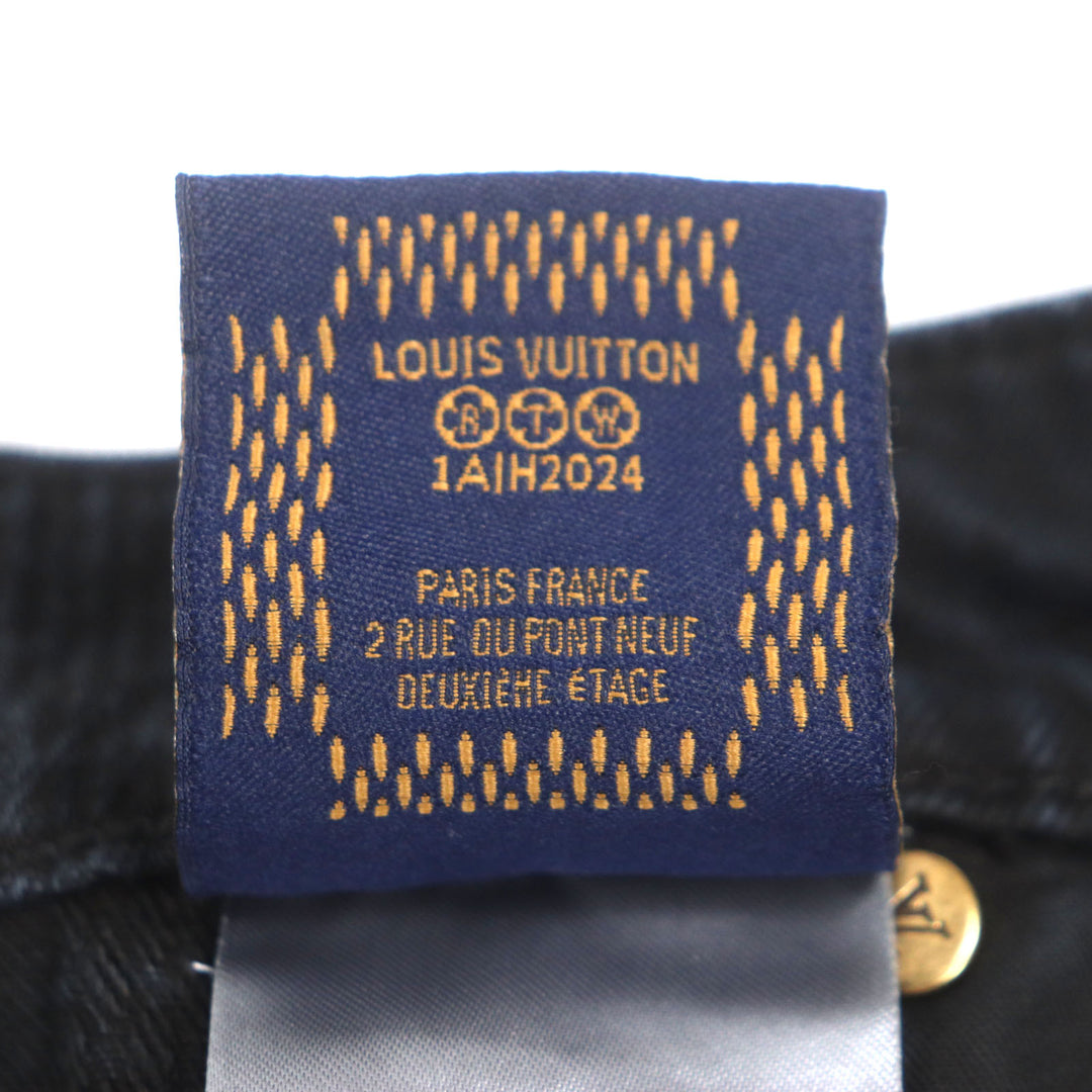 極美品▼LOUIS VUITTON ルイヴィトン 24AW 1AFX68 ダミエワークウェアコットン デニムパンツ ブラック 29 イタリア製 正規品 メンズ